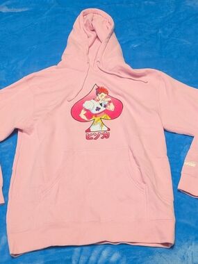 🩷🚨 Pink Anime Graphic Hisoka Hoodie with Japanese Text 🚨🩷